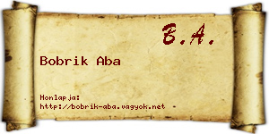 Bobrik Aba névjegykártya